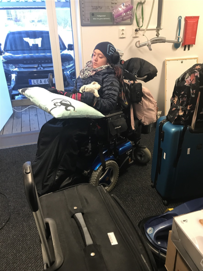 Trött Meya efter kramper.. men redo att åka